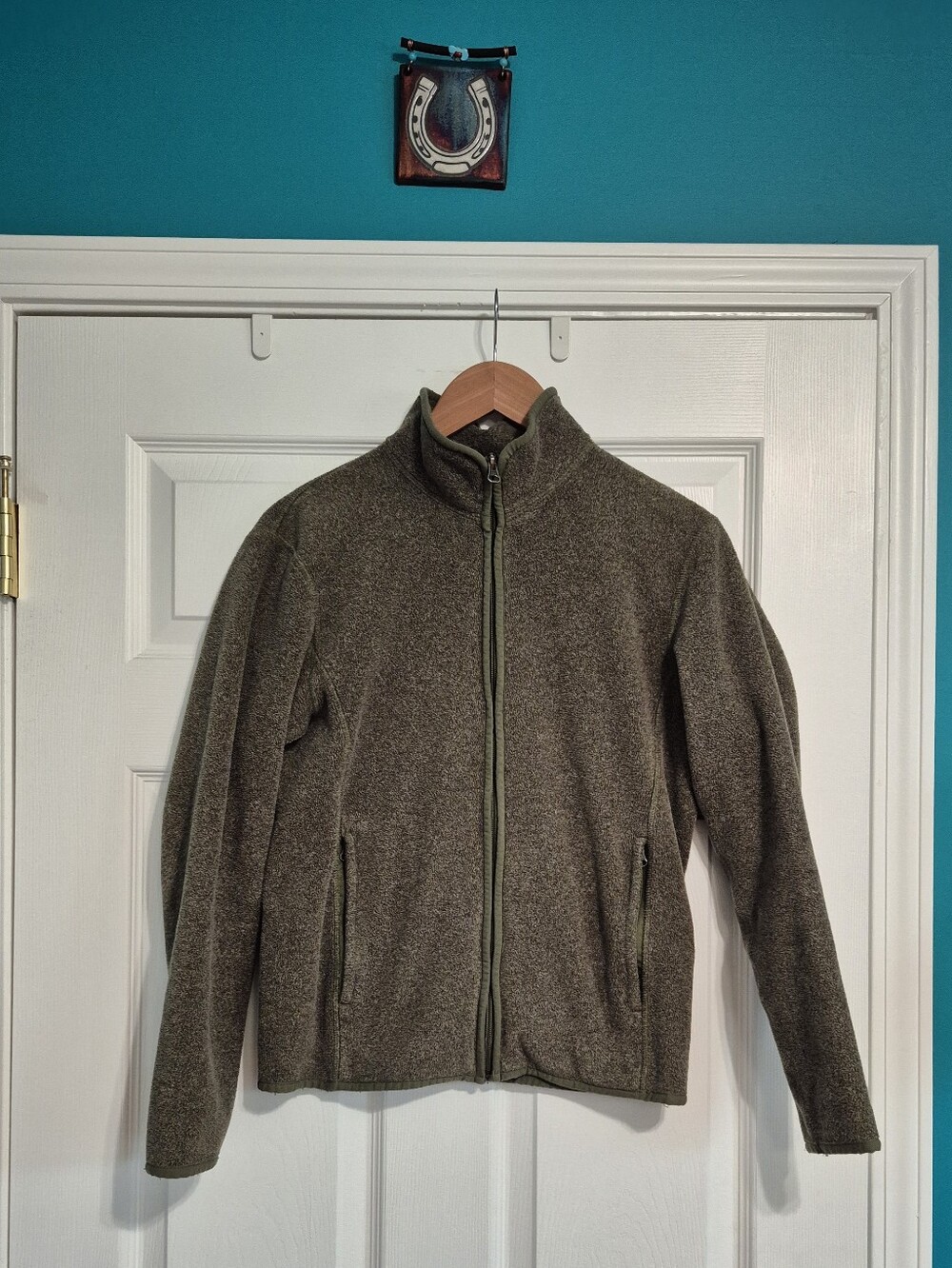 Olive Green Full-Zip Fleece Jacket